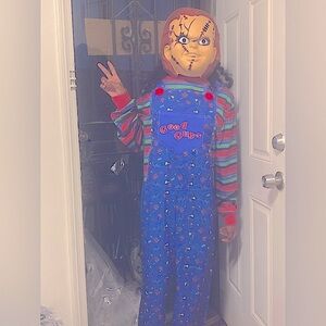 Unisex Chucky Costume  arms 20 inches legs 31 in.for Halloween Velcro strap mask